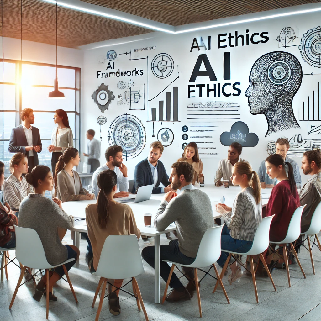 People discussing AI ethics